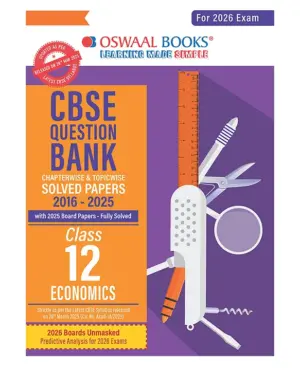 Oswaal CBSE Question Bank Chapter-wise and Topic-wise SOLVED PAPERS Class 12 Economics For Exam 2026